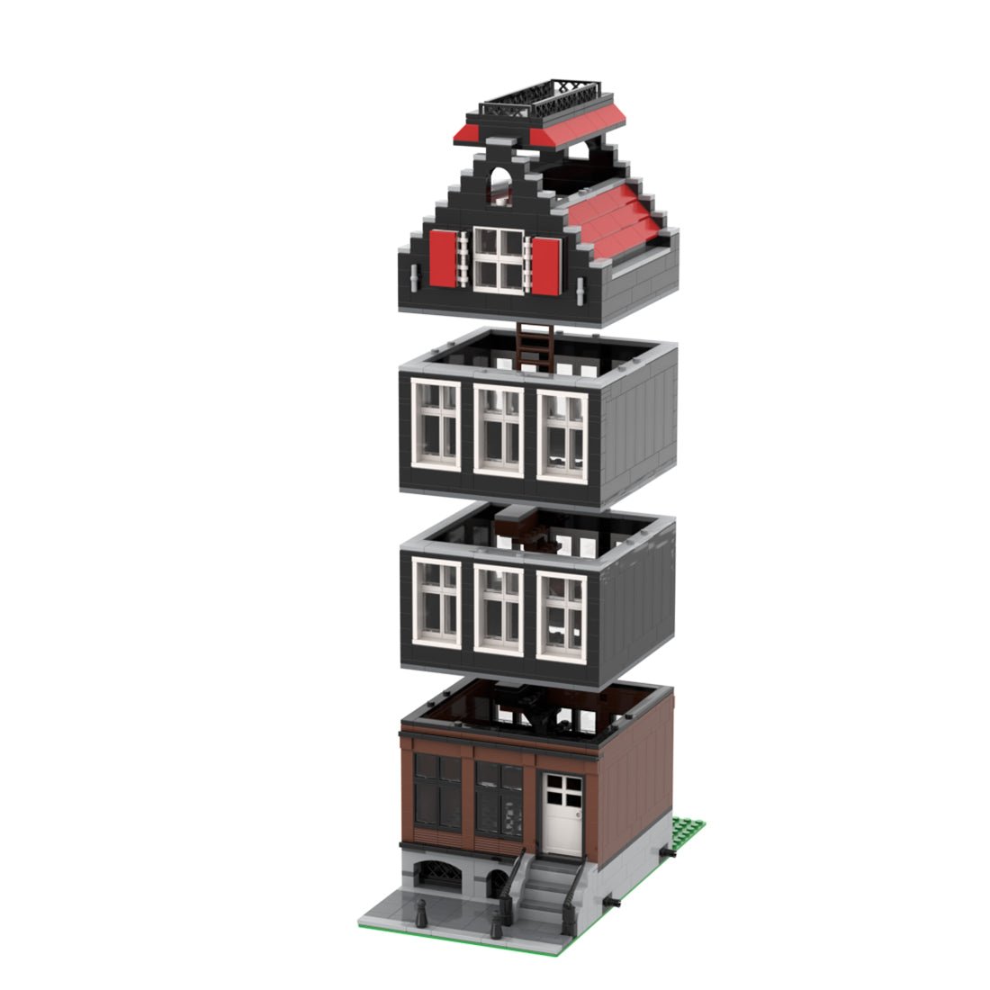 MOC - 51061 Modular Building m - Amsterdam Canal House Nr 4 - LesDiy - Klemmbausteine