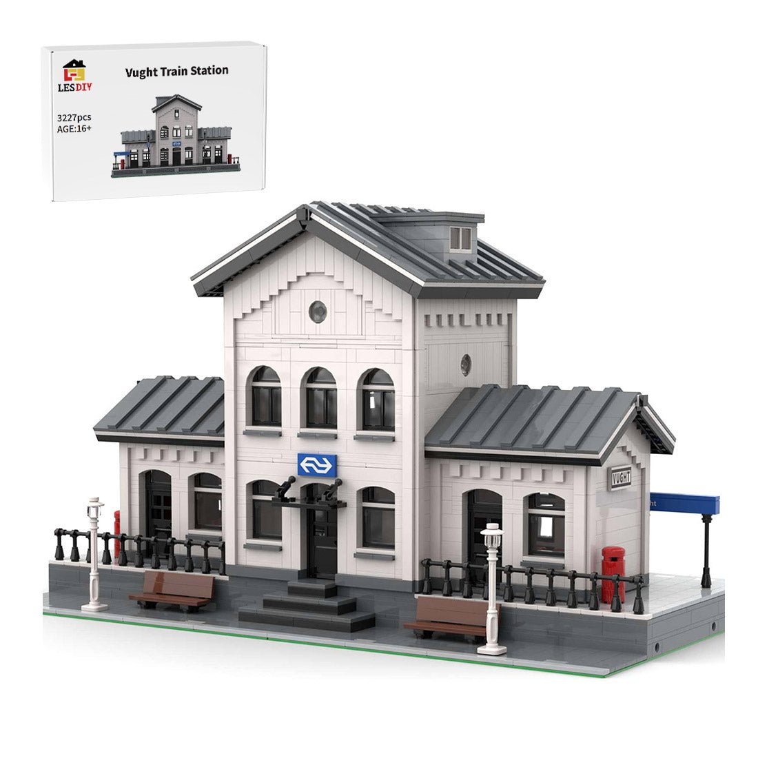 MOC - 60485 Vught Train Station Klemmbausteine - LesDiyproduct_type##