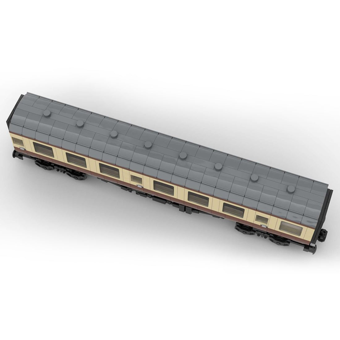 MOC - 67504 6breite statische Version British Rail Mark 1 Waggon braun ohne bedruckte Komponenten & Blockfiguren - LesDiy - Klemmbausteine