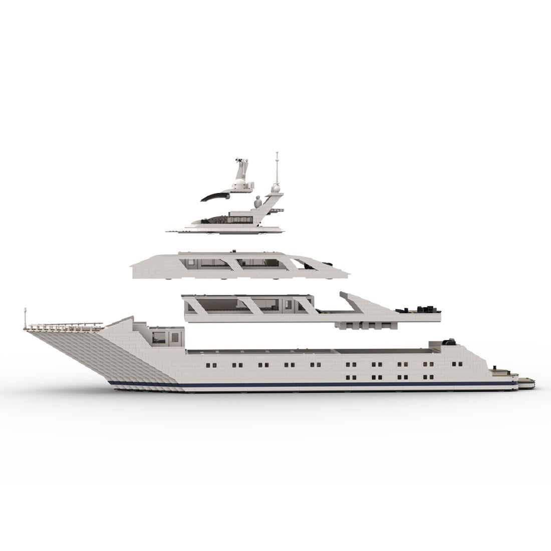 MOC - 69299 Luxury Yacht Model Small Particles - LesDiy - Klemmbausteine