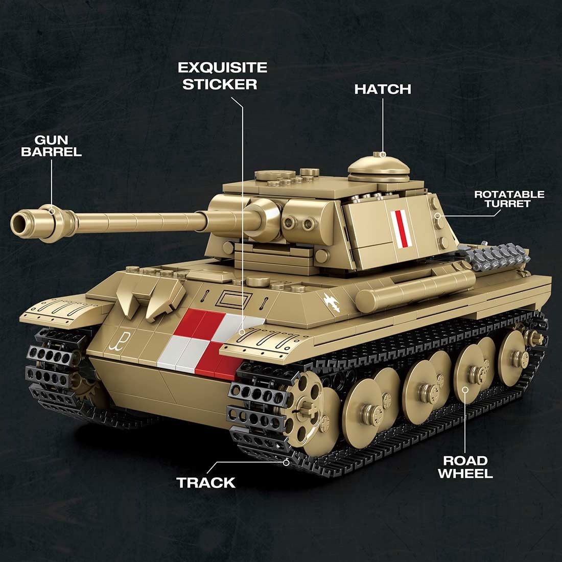 Mocsage 1/23 Scale Premium Medium Tank Klemmbausteine - LesDiy - Klemmbausteine
