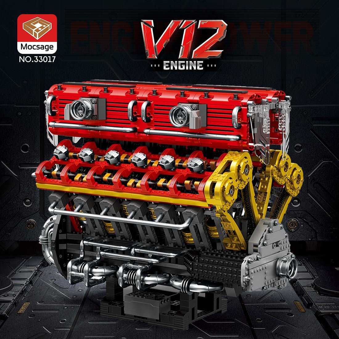 Mocsage 60° V12 Engine Klemmbausteine - LesDiy - Klemmbausteine