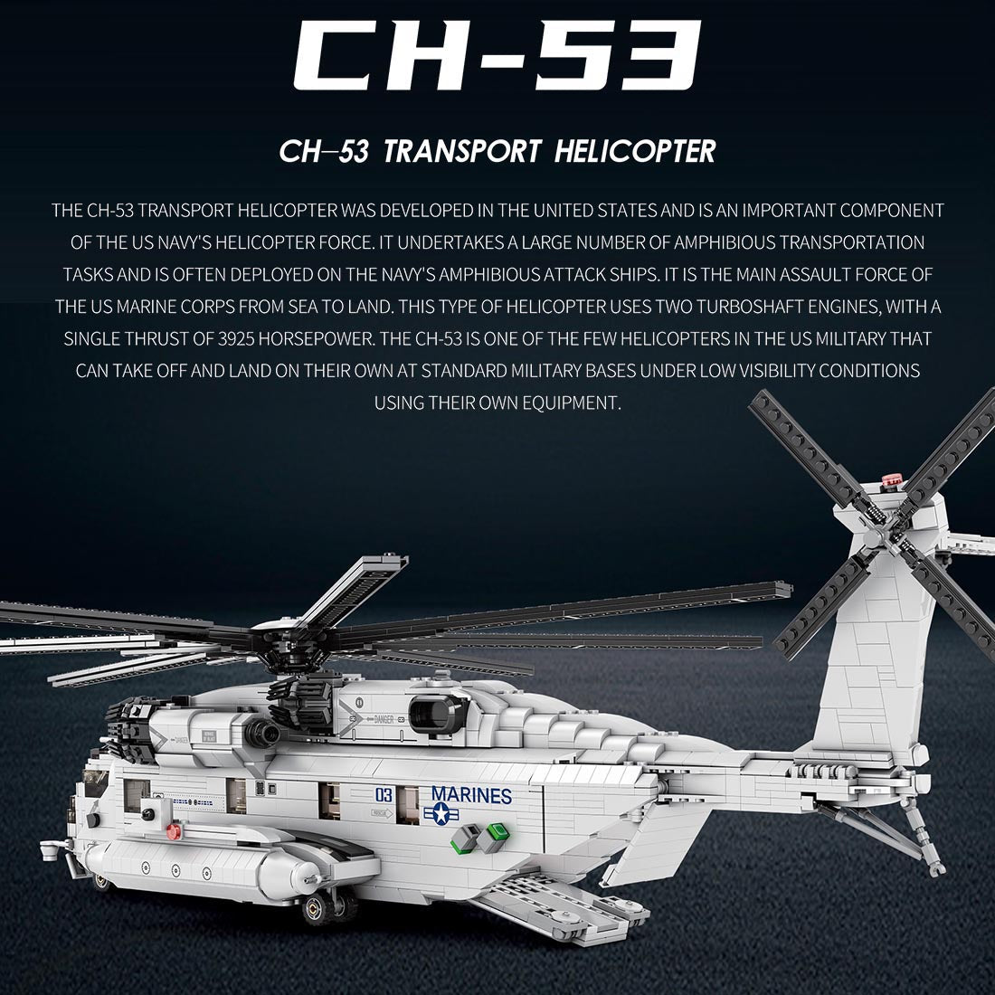 Mocsage MOC - 127265 CH - 53E Super Stallion 1/35 Klemmbausteine - LesDiy - Klemmbausteine