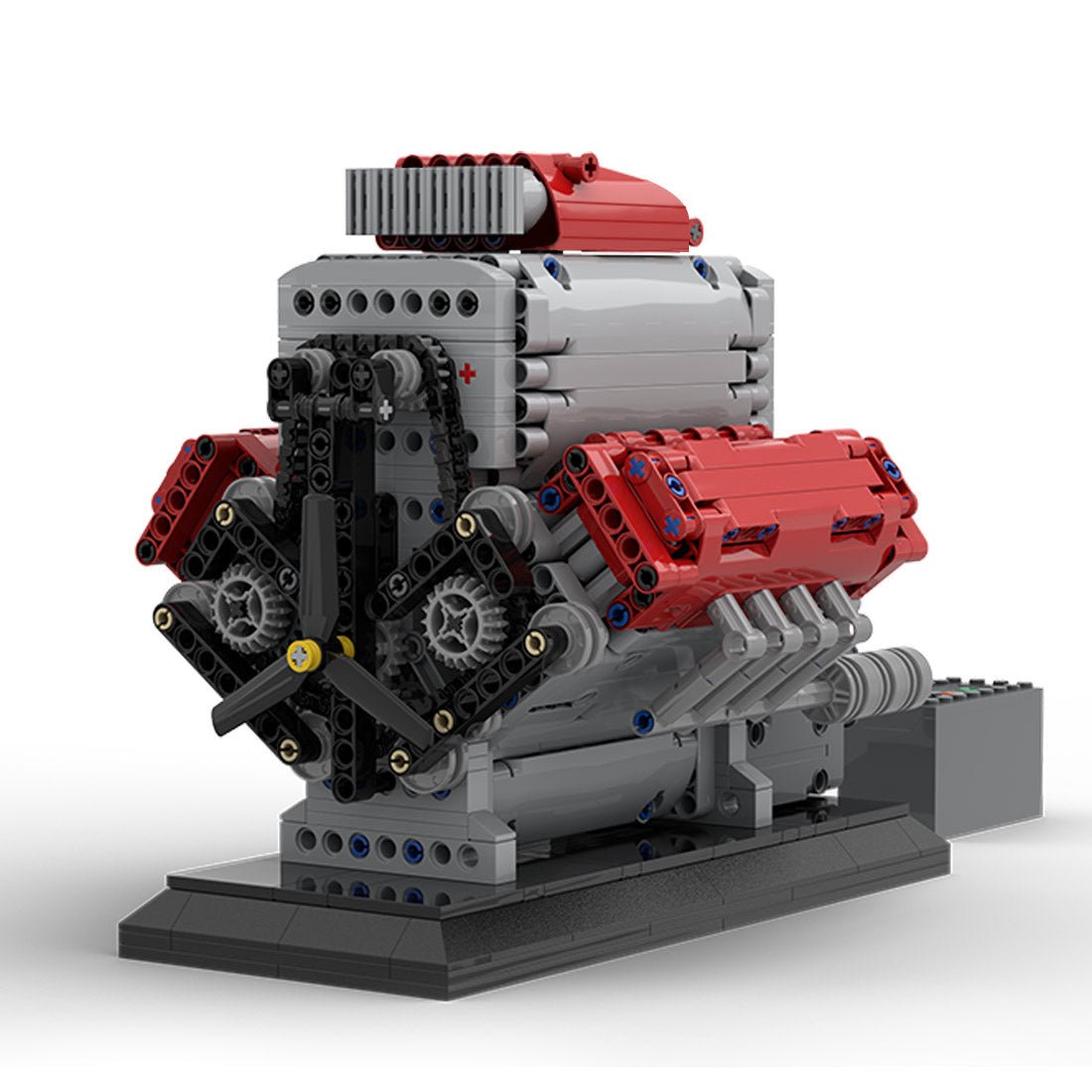 Mocsage MOC - 171732 Crossplane V8 Engine with Supercharger & removable Cover Klemmbausteine - LesDiy - Klemmbausteine