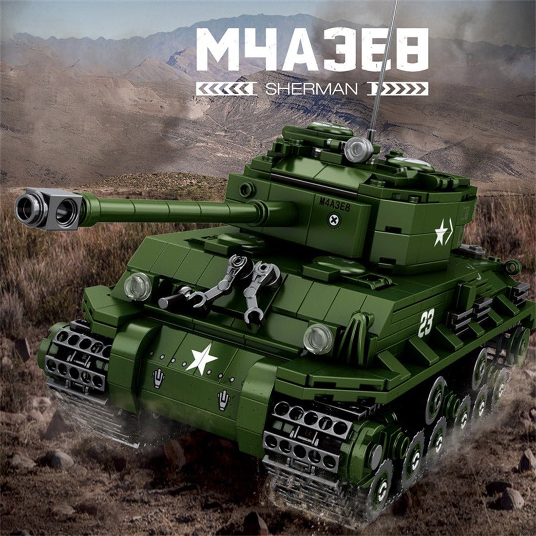 Panzer M4A3E8 im Maßstab 1/30 Klemmbausteine - LesDiy - Klemmbausteine