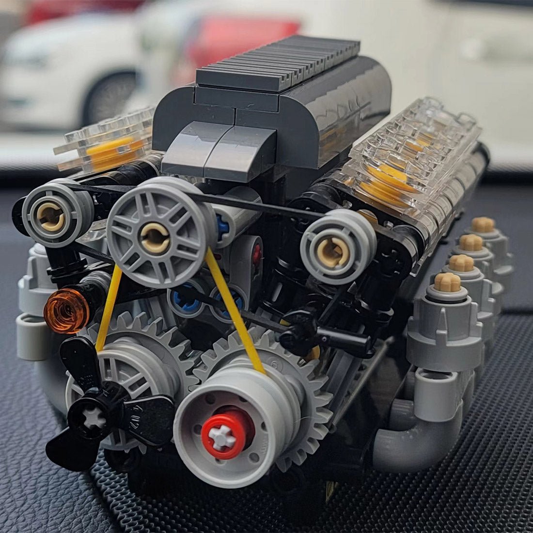 V8 - Motor mit Gearbox Tech Engine Klemmbausteine - LesDiy - Klemmbausteine
