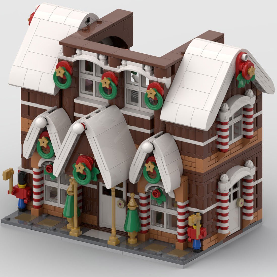 Weihnachtsschnee - Lebkuchenhaus Klemmbausteine - LesDiy - Klemmbausteine