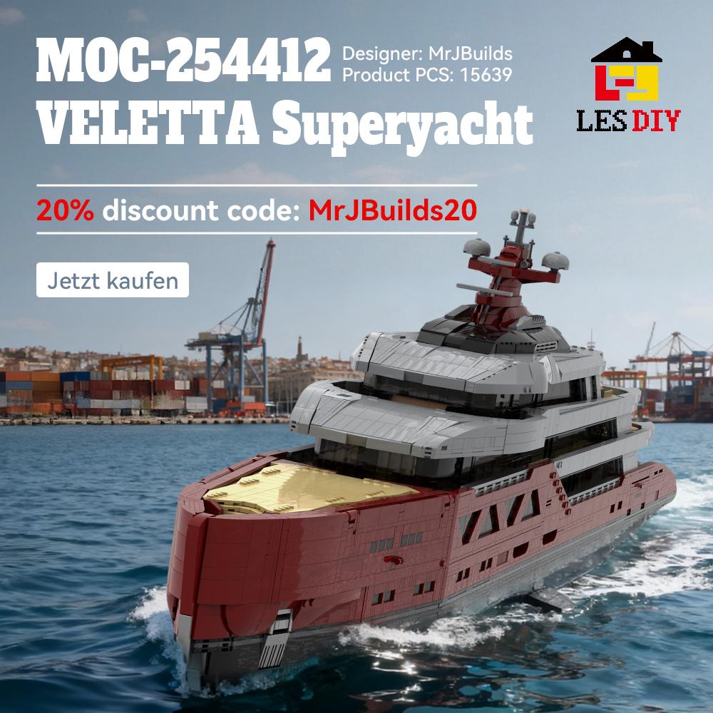 MOC-254412 VELETTA Superyacht Klemmbausteine - LesDiy