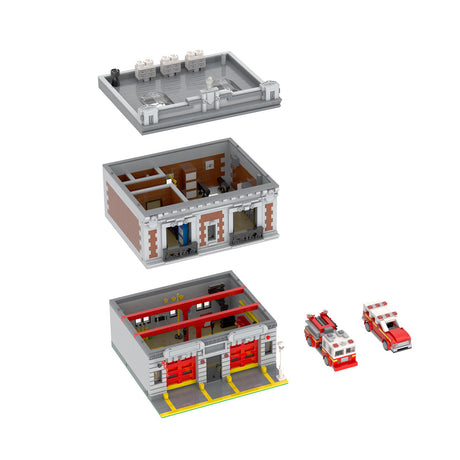 MOC - 165068 Modulare New Yorker Feuerwehr Klemmbausteine - LesDiy - Klemmbausteine