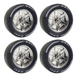 Bedruckter Slick - Reifen im Rennsport, bestehend aus 4 Slick - Reifen und 4 galvanisierten Felgen (4410+15038) - LesDiy - 