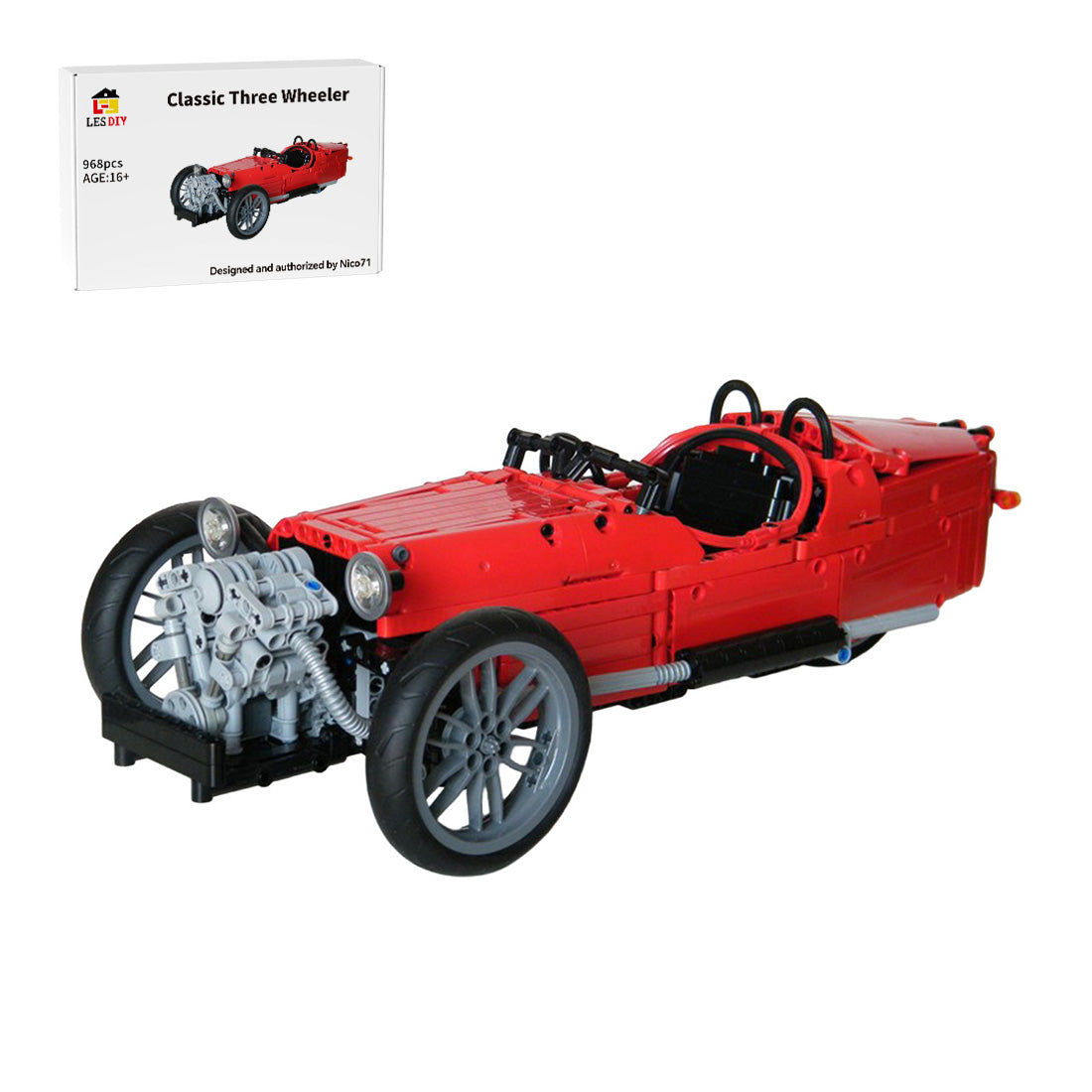 MOC-0035 Morgan Three Wheeler Klemmbausteine