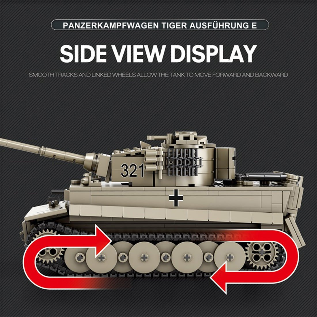 Deutscher Militärpanzer im Maßstab 1/28 Klemmbausteine - LesDiyproduct_type##