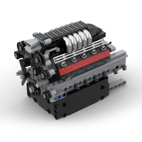 Luftgekühlter V10 - Motor mit Getriebe Klemmbausteine - LesDiy - Klemmbausteine