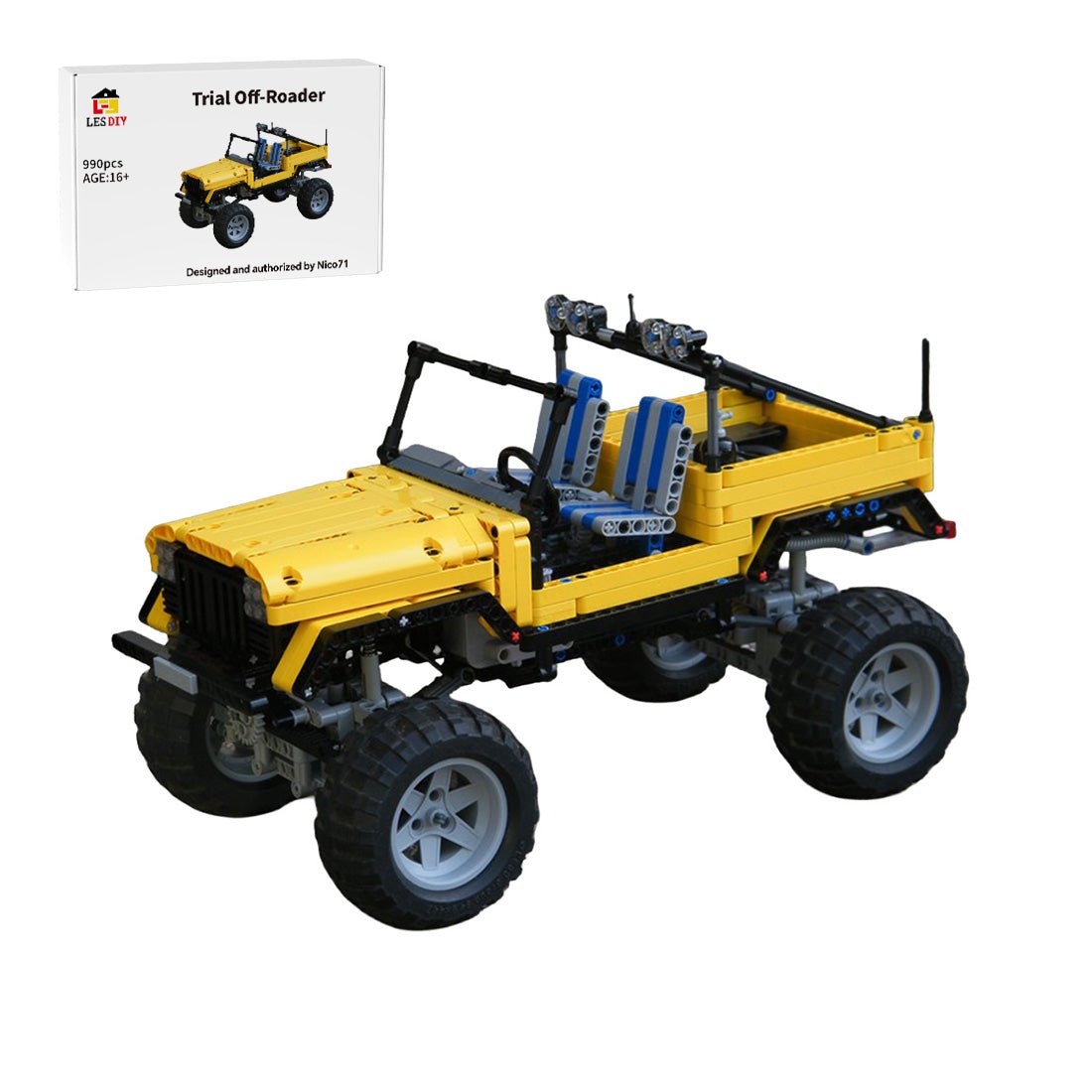 MOC-0001 Trial Jeep Klemmbausteine-LesDiy-Klemmbausteine