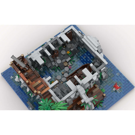 MOC - 105796 Piratenschädelinsel mit Rotbarts Haus Klemmbausteine - LesDiy - Klemmbausteine