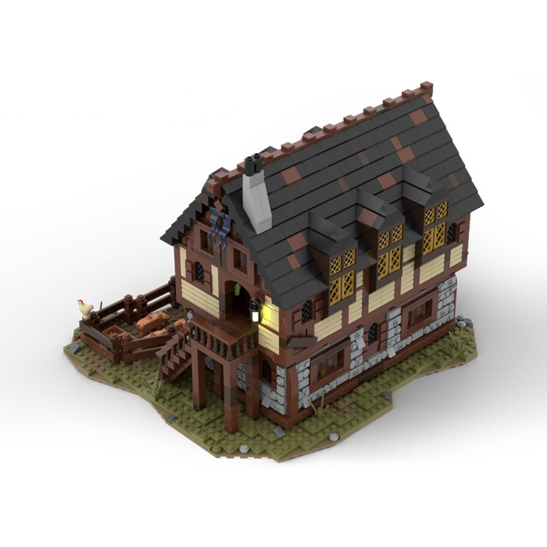 MOC - 114686 Medieval Trader`s House & Farm Klemmbausteine - LesDiy - Klemmbausteine