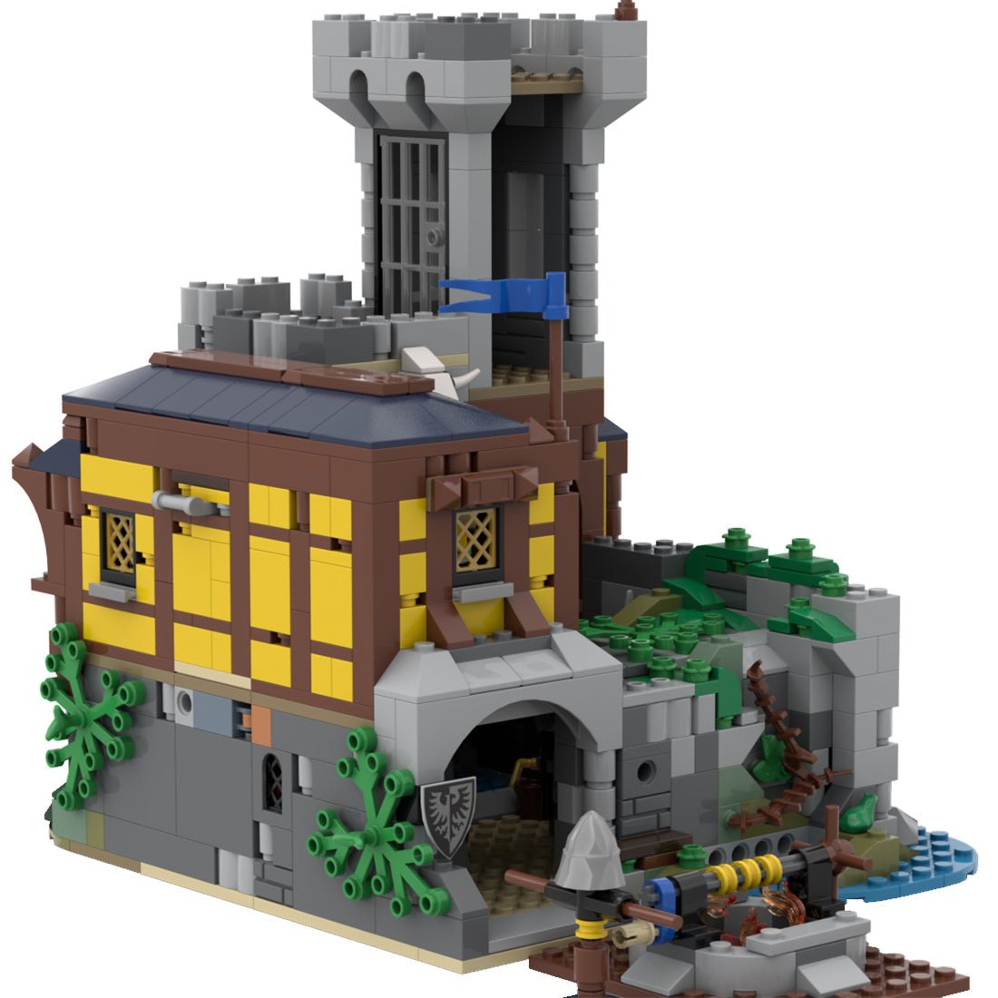 MOC - 115655 Mittelalterlicher schwarzer Sakerturm Klemmbausteine - LesDiy - Klemmbausteine