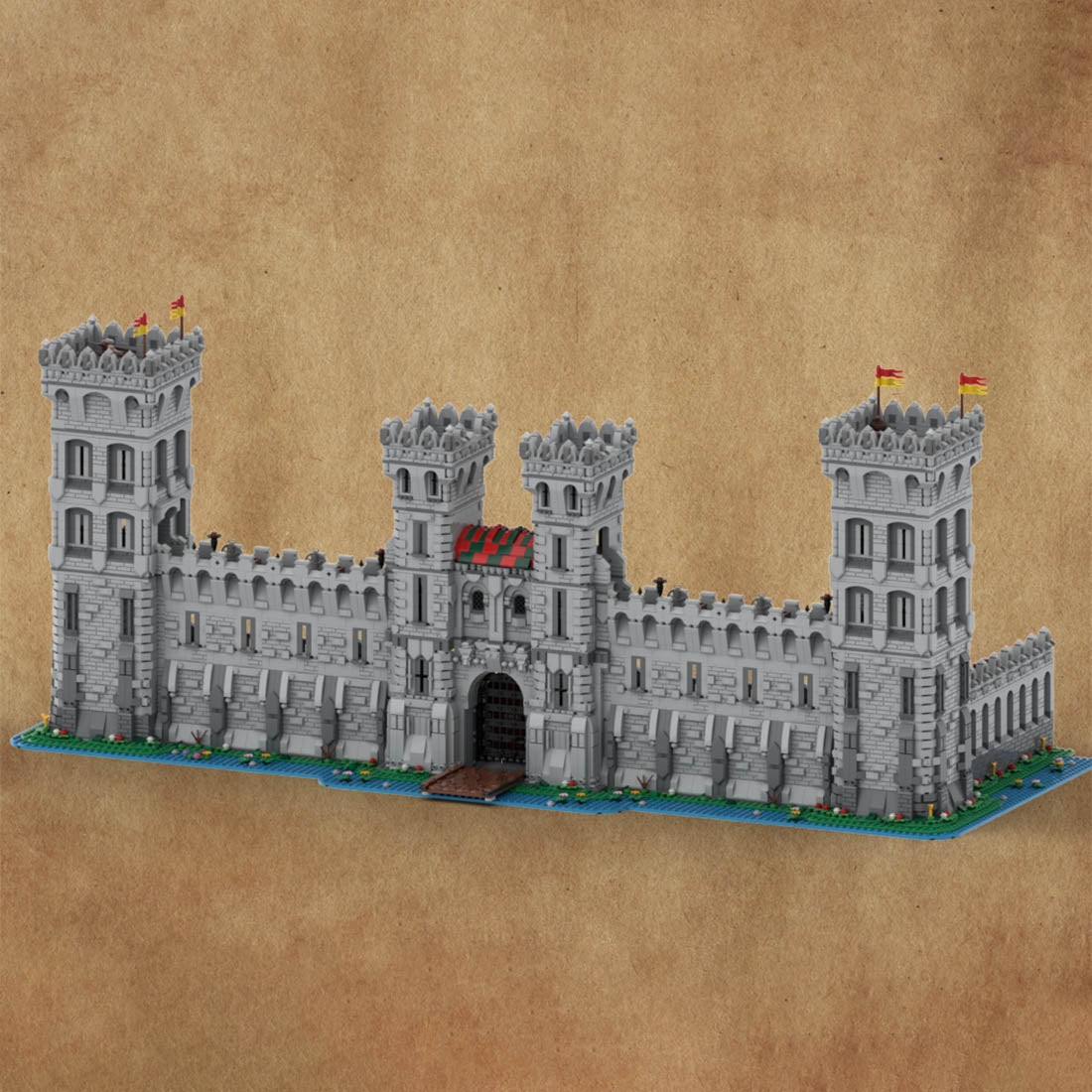MOC - 131582 Rote Schlossfront Klemmbausteine - LesDiy - Klemmbausteine