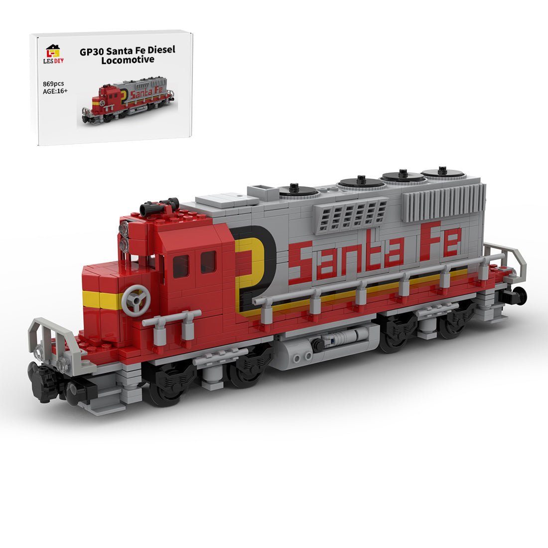 MOC - 161255 GP30 Santa Fe diesel locomotive train Klemmbausteine - LesDiy - Klemmbausteine