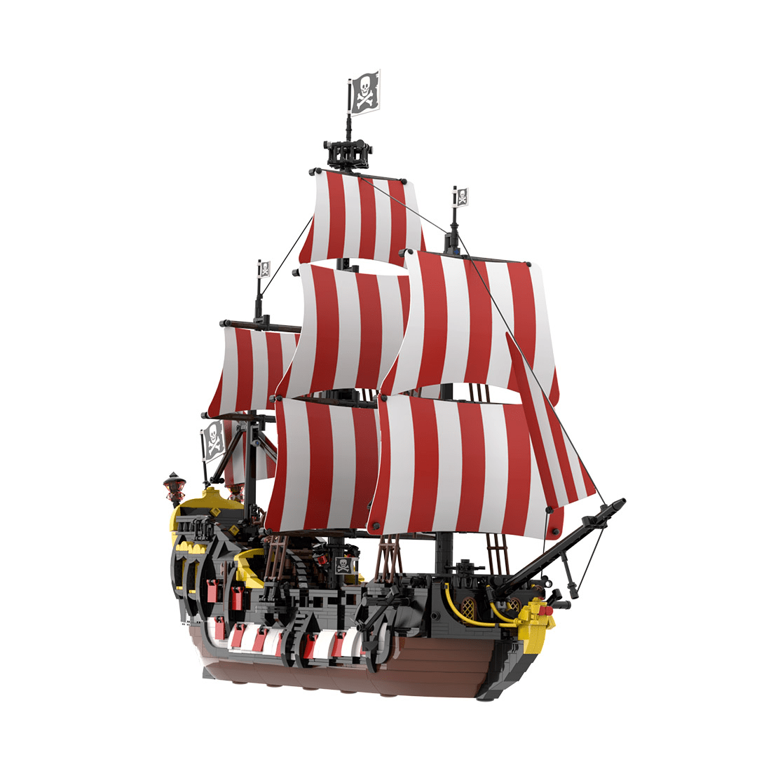 MOC - 166879 Medieval Barracuda - ship Klemmbausteine（ohne Segel） - LesDiy - Klemmbausteine