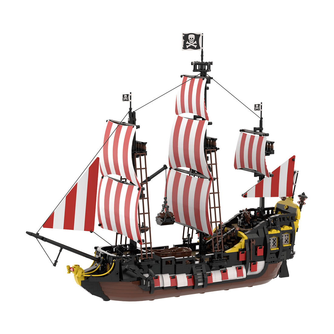 MOC - 166879 Medieval Barracuda - ship Klemmbausteine（ohne Segel） - LesDiy - Klemmbausteine