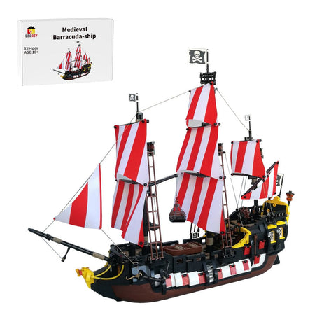 MOC - 166879 Medieval Barracuda - ship Klemmbausteine（ohne Segel） - LesDiy - Klemmbausteine