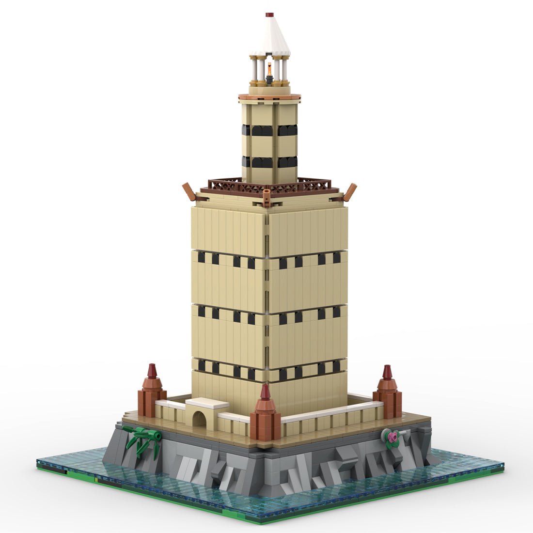 MOC - 174338 MStraßenszene am Leuchtturm von Alexandria Klemmbausteine - LesDiy - Klemmbausteine