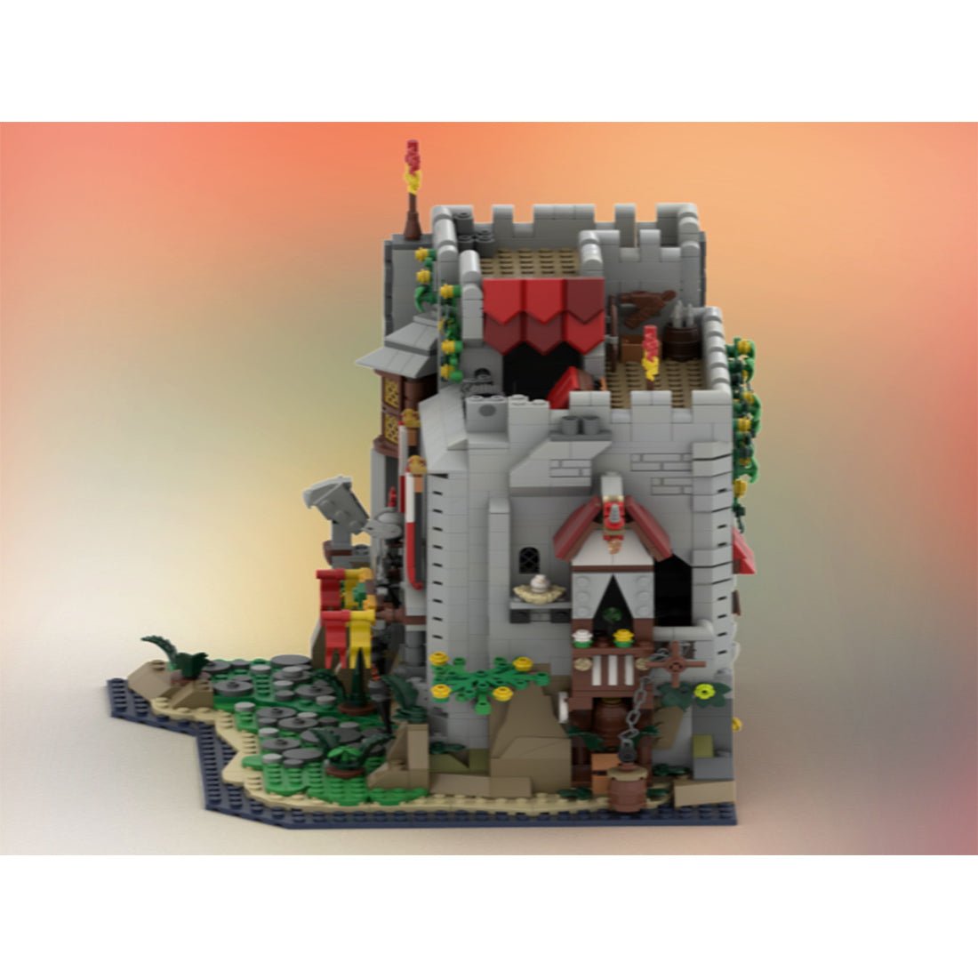 MOC - 184109 Lion's caslte gatekeeper tower Klemmbausteine - LesDiy - Klemmbausteine