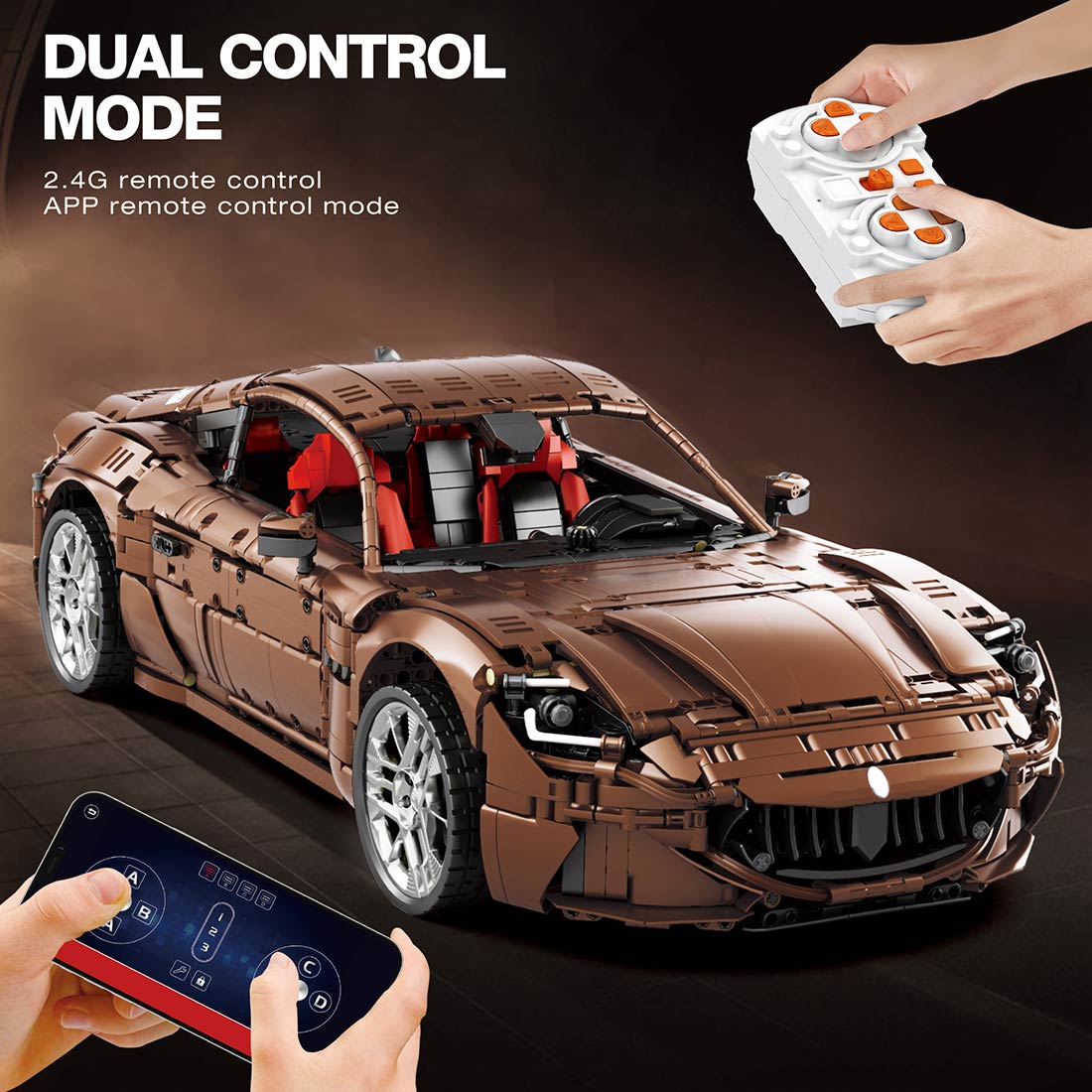 MOC - 193085 1/8 Scale Maserati (Dynamic Version/Bronze) Klemmbausteine - LesDiy - Klemmbausteine