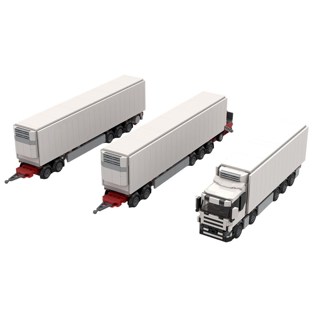 MOC-193350 LKW mit starrem Fahrgestell und Kühlauflieger (längere Ausführung) Klemmbausteine-LesDiy-Klemmbausteine