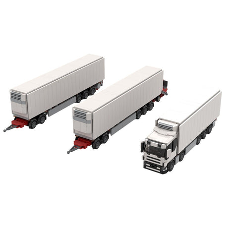 MOC-193350 LKW mit starrem Fahrgestell und Kühlauflieger (längere Ausführung) Klemmbausteine-LesDiy-Klemmbausteine
