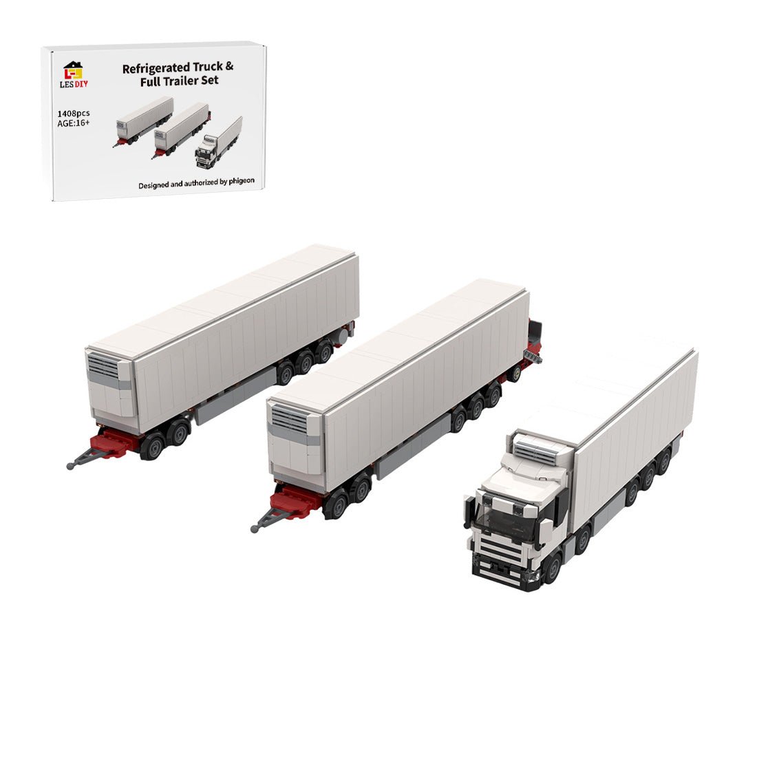 MOC-193350 LKW mit starrem Fahrgestell und Kühlauflieger (längere Ausführung) Klemmbausteine-LesDiy-Klemmbausteine