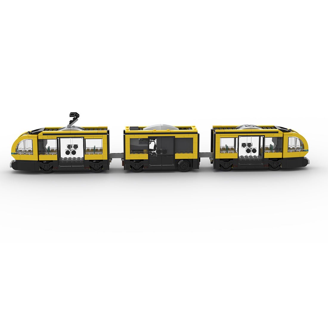 MOC - 198402 60423 Downtown tram (Dynamic Version/530PCS/Yellow) Klemmbausteine - LesDiy - Klemmbausteine