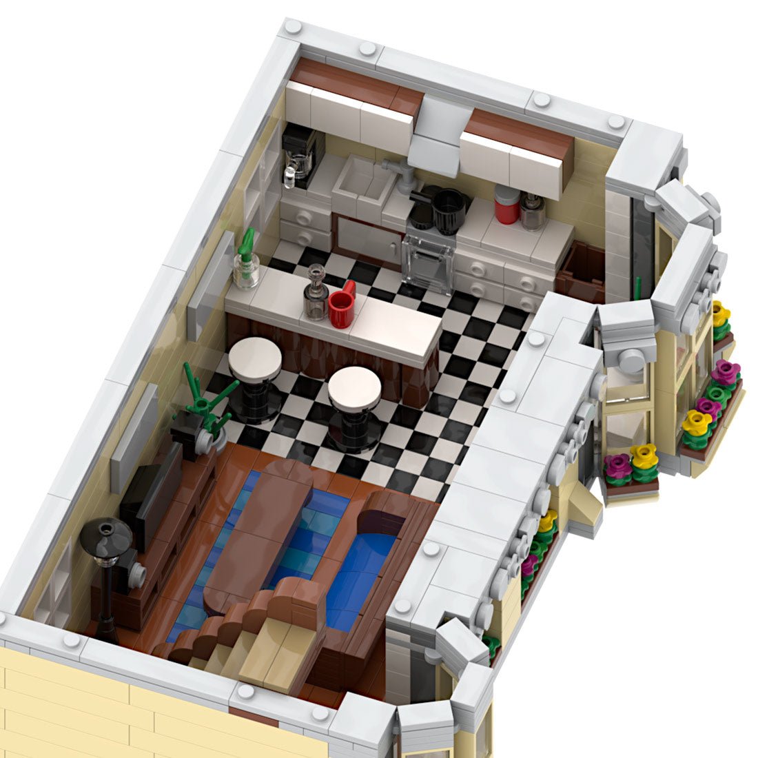MOC - 214606 HiFi Shop & Residential House Klemmbausteine - LesDiy - Klemmbausteine