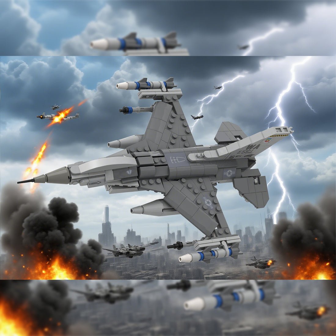 MOC - 224853 F - 16C Fighting Falcon, Nellis (1:58) Klemmbausteine - LesDiy - Klemmbausteine