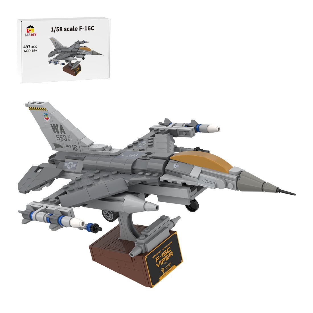 MOC - 224853 F - 16C Fighting Falcon, Nellis (1:58) Klemmbausteine - LesDiy - Klemmbausteine
