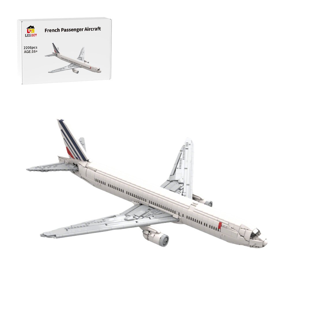 MOC - 225643 Air France 777 - 300er Klemmbausteine - LesDiy - Klemmbausteine
