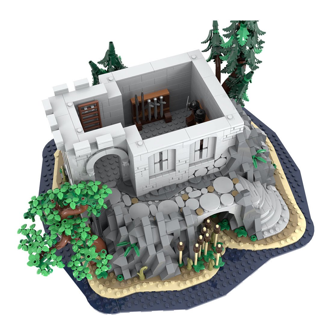 MOC-227229 Medieval Rock Tower Klemmbausteine-LesDiy-Klemmbausteine