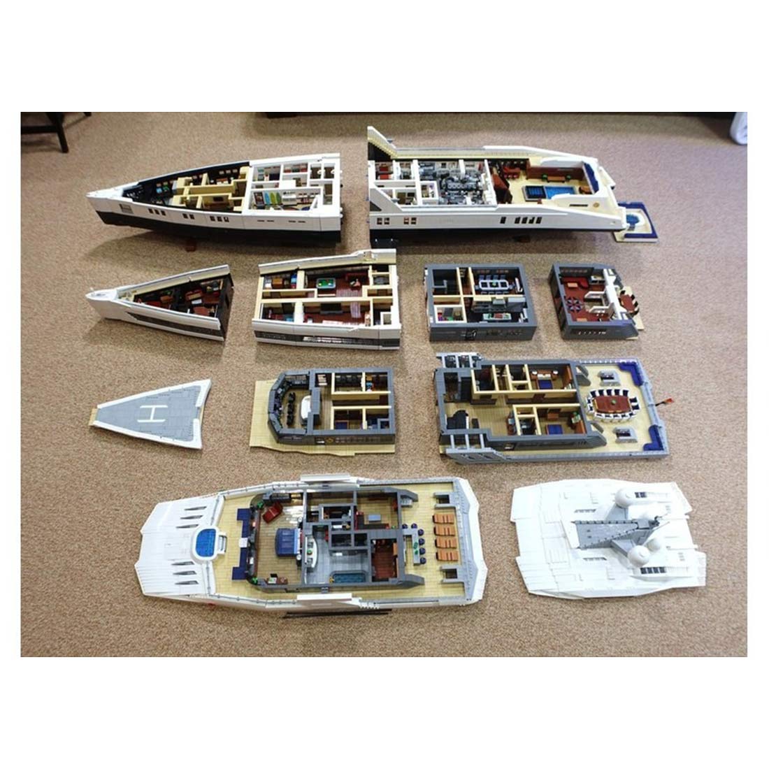 MOC - 230069 1/38 Scale Ultra MEGA Yacht Klemmbausteine - LesDiy - Klemmbausteine