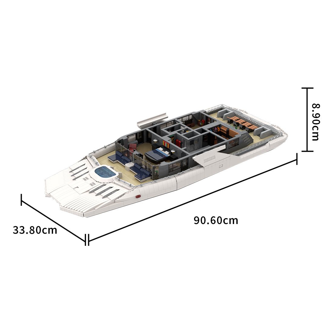 MOC - 230069 1/38 Scale Ultra MEGA Yacht - Part 10 Module 17 Deck 4 Owner's deck Klemmbausteine - LesDiy - Klemmbausteine