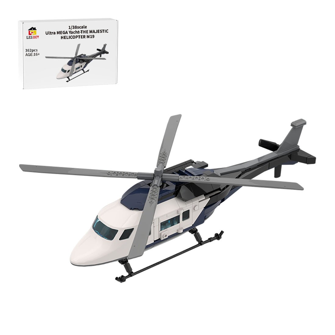 MOC - 230069 1/38 Scale Ultra MEGA Yacht - Part 12 Module 19 Helicopter Klemmbausteine - LesDiy - Klemmbausteine