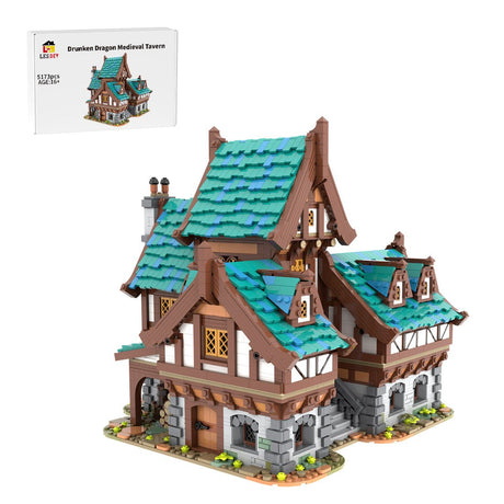 MOC-235629 Drunken Dragon Medieval Tavern Klemmbausteine-LesDiy-Klemmbausteine