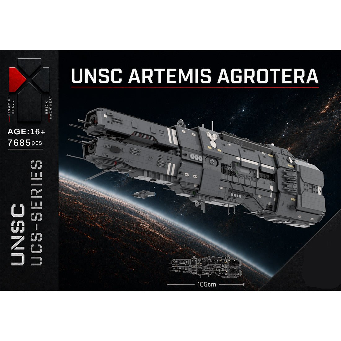MOC - 243432 Artemis - class Battlecruiser - UNSC Artemis Agrotera Klemmbausteine - LesDiy - Klemmbausteine
