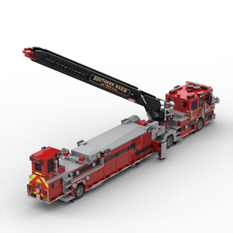 MOC-254378 2018 Pierce Arrow XT Tiller-Feuerwehrfahrzeug der Feuerwehr Southern Marin Klemmbausteine-LesDiy-Klemmbausteine