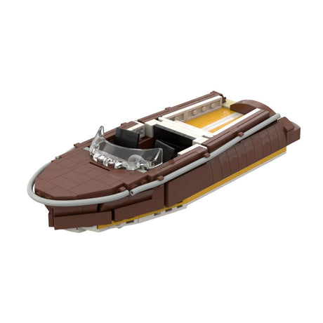 MOC-254507 Vintage Daycruiser Speedboat Klemmbausteine-LesDiy-Klemmbausteine
