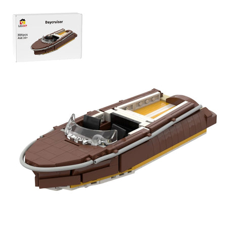 MOC-254507 Vintage Daycruiser Speedboat Klemmbausteine-LesDiy-Klemmbausteine