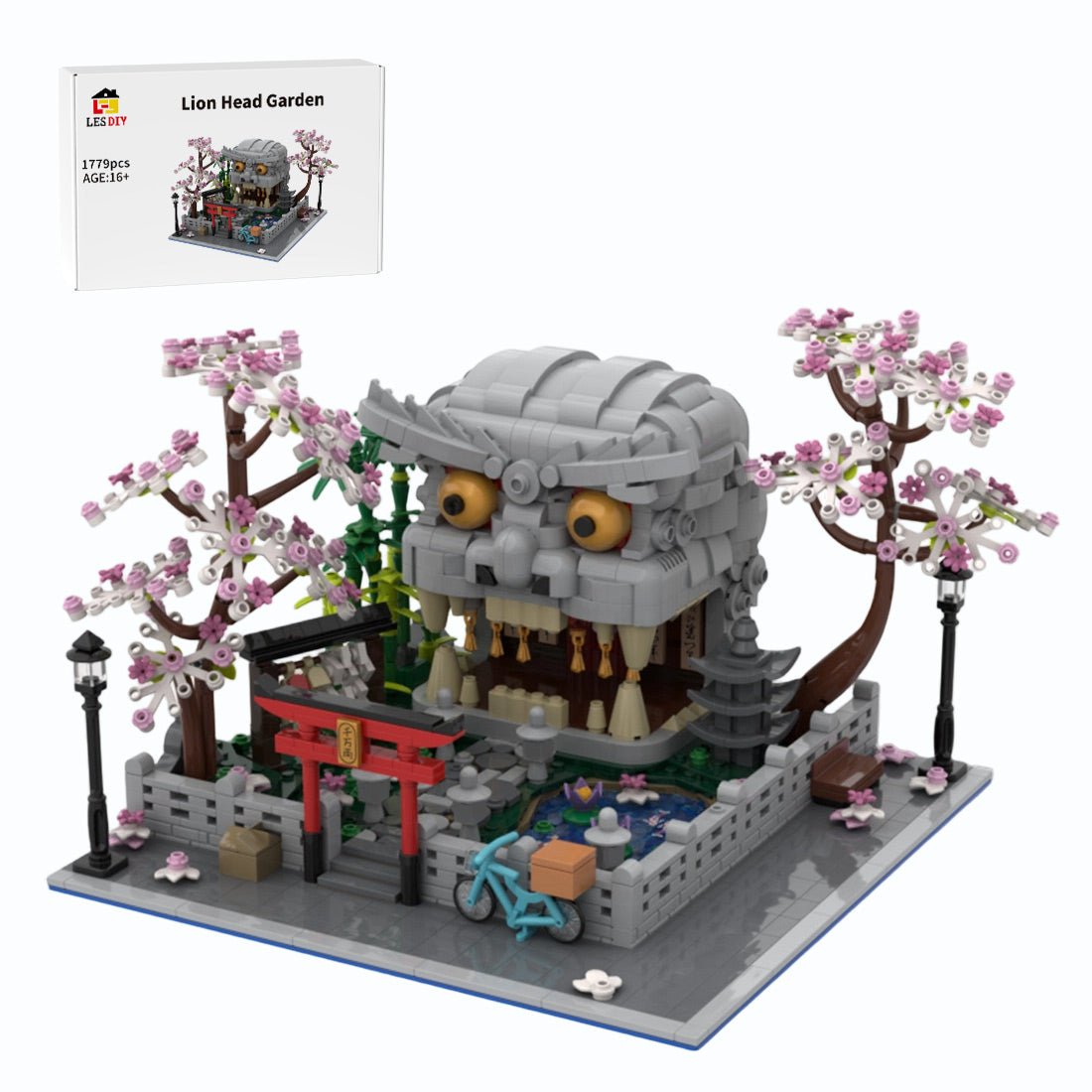 MOC-269494 Löwenkopf-Garten Klemmbausteine-LesDiy-Klemmbausteine