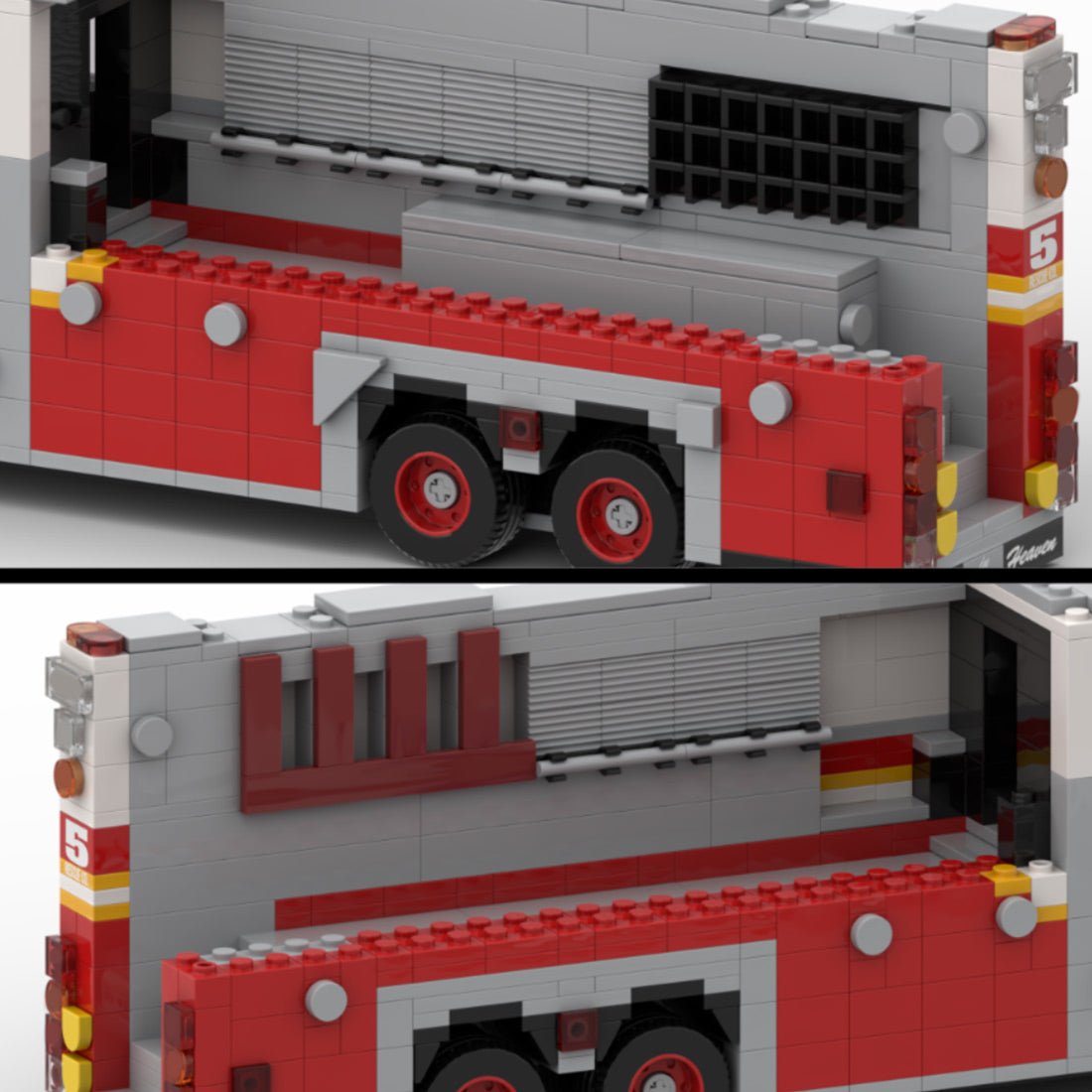MOC-277134 1996 HME 1871 – Saulsbury (ehemals Rescue 5, FDNY) Klemmbausteine-LesDiy-Klemmbausteine