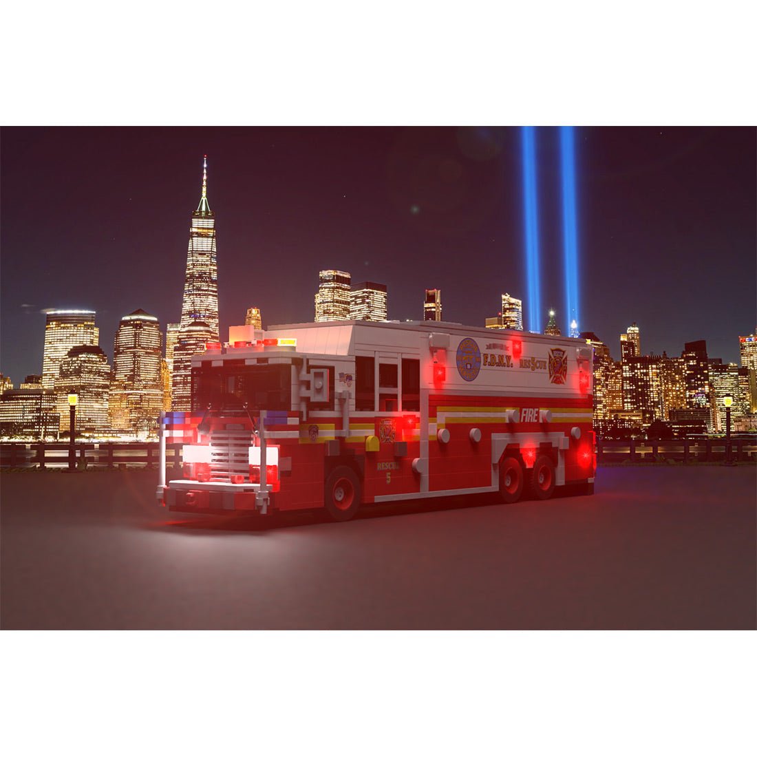MOC-277134 1996 HME 1871 – Saulsbury (ehemals Rescue 5, FDNY) Klemmbausteine-LesDiy-Klemmbausteine