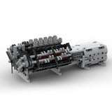 MOC - 43833 V12 - Motor mit Getriebe Mk2 Klemmbausteine - LesDiy - Klemmbausteine